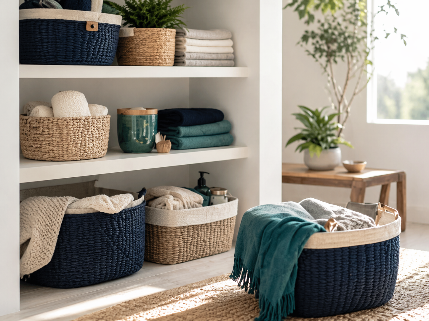 Curated home organization scene