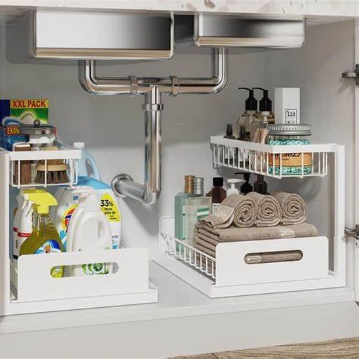 Illustrated product image for pull-out storage organizers