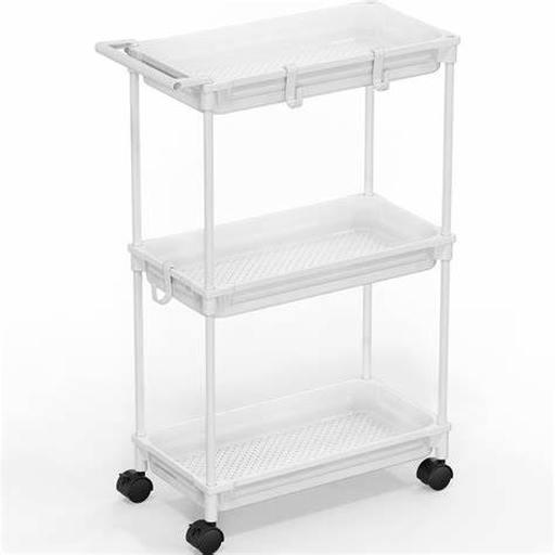 Illustrated product image for a 3-tier utility rolling cart