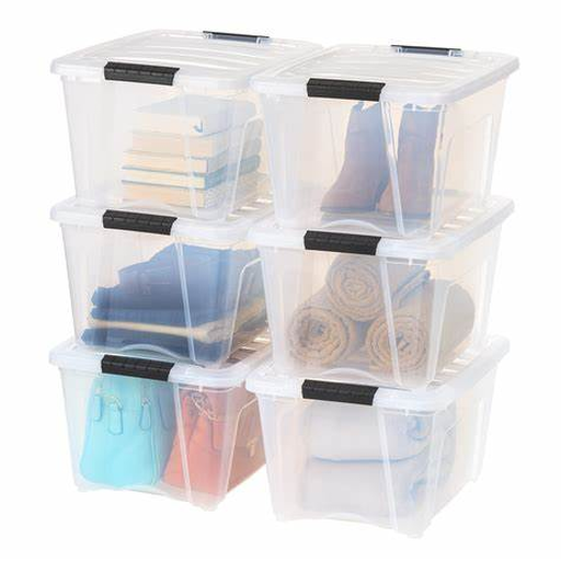 Illustrated product image for stackable storage bins with lids