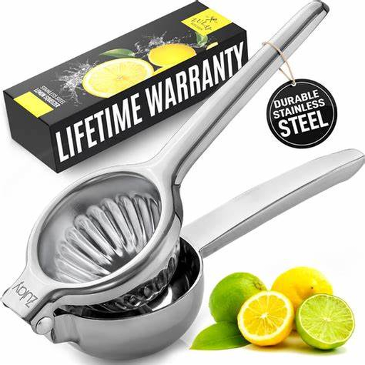 Illustrated product image for a metal lemon squeezer
